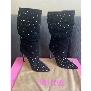 Paris Texas Black Boots with Silver Studs